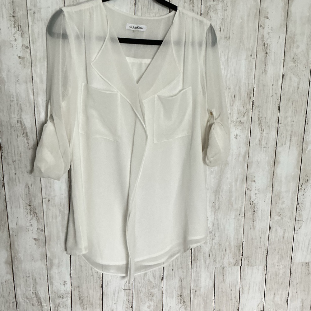 Calvin Klein Women's Elegant White Blouse